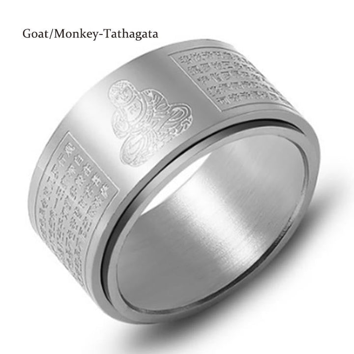 Ring Titanstahl Tierkreis Herzsutra – Ruhe