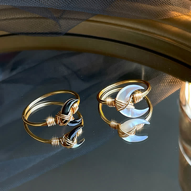 Ring Tridacna Mond Vergoldet Segen Glück Schutz Fengshui Accessoire