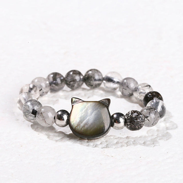 Ring Rutilquarz Tridacna Hase Katze