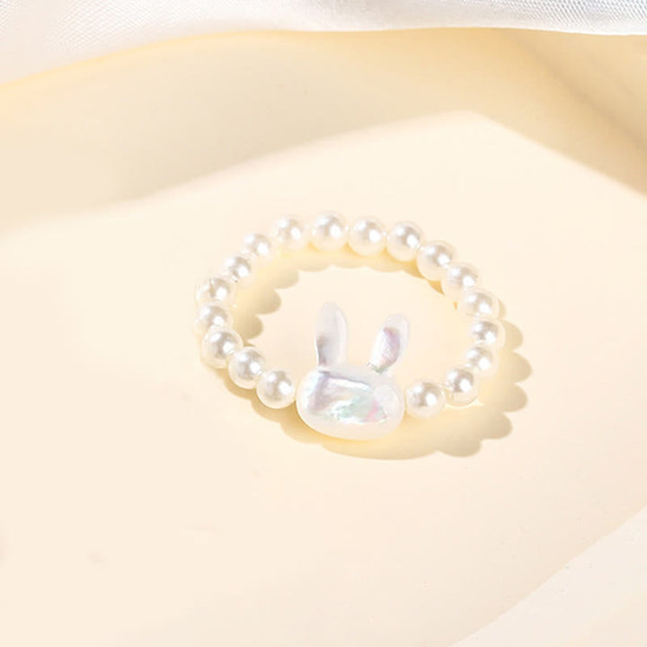 Ring Tridacna Hase – Segen Armband weiße Perlen Glück Schutz