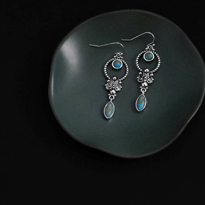 Ohrringe Türkis Wassertropfen – Balance Silber Boho Schmuck spirituell Ohrhänger