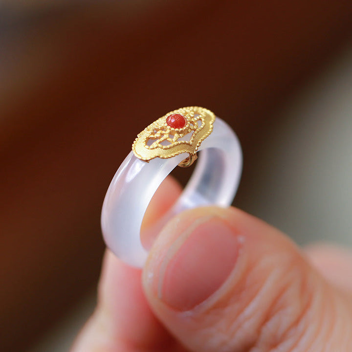 Ring Achat Jade Türkis – Glück & Schutz