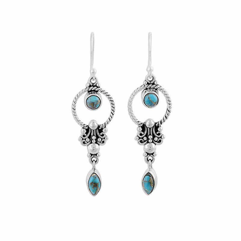 Türkis Ohrringe Silber Wassertropfen Boho Ohrhänger spirituell Balance Schmuck