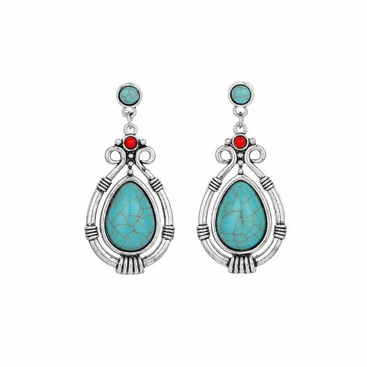 Ohrringe Türkis Tropfen Stärke Silber Boho Schmuck spirituell Ohrhänger