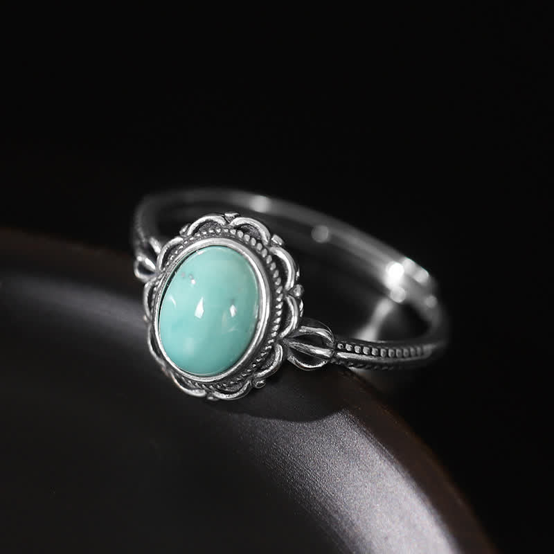 Türkis Stein Ring 925 Silber Achat Schutz Glück Fingerring