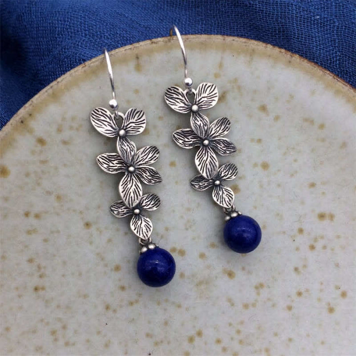 Ohrringe Türkis Lapis Blume – Schutz & Ruhe