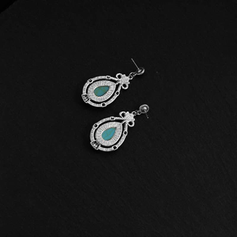 Ohrringe Türkis Tropfen Stärke Silber Boho Schmuck spirituell Ohrhänger