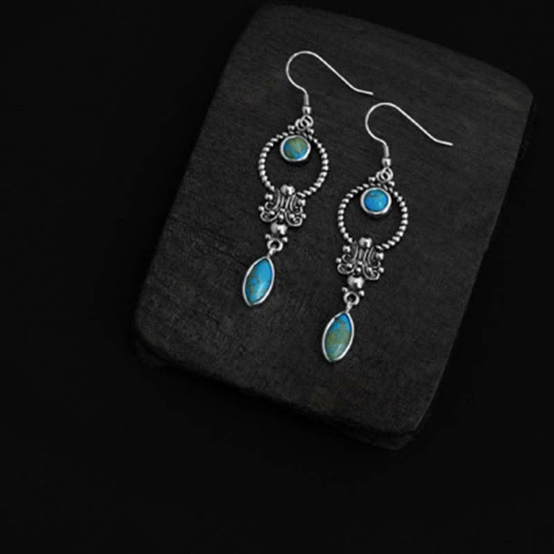Türkis Ohrringe Wassertropfen Silber Boho Schmuck spirituell Ohrhänger Balance