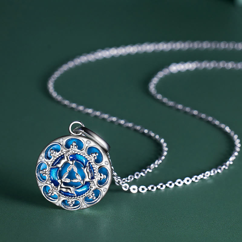 Türkis Anhänger Kette Balance mit Hasen Silber Naturstein Schmuck