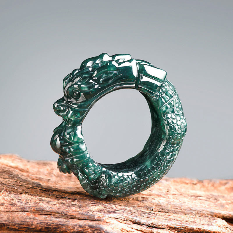 Ring Türkis Jade Drachen – Erfolg Glück Feng Shui Schutz