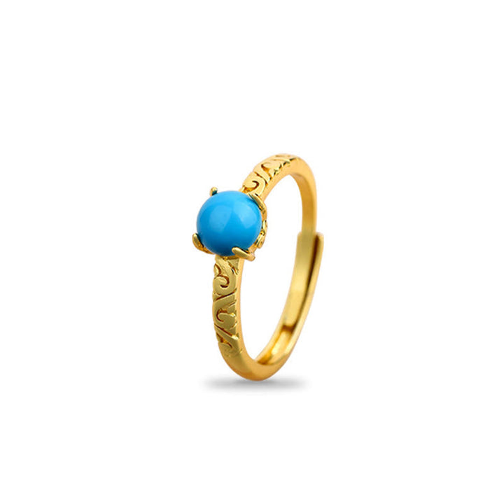 Eleganter Ring Kupfer Türkis – Schutz Glück Fengshui Fingerring
