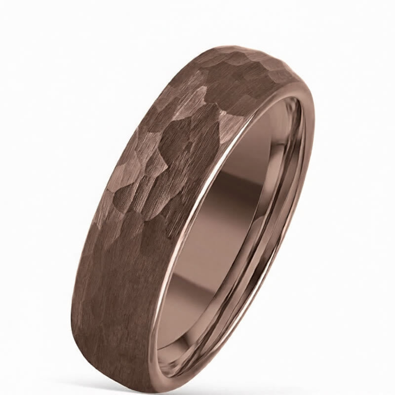 Tungstenstahl Ring Hammerschlag Struktur modernes Design Männer Stärke