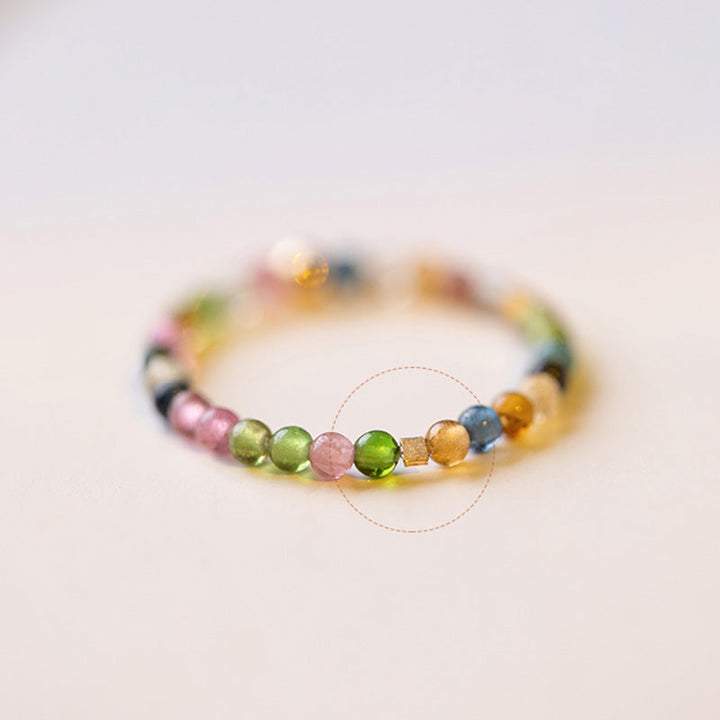 Turmalin Ring Liebe Positivität bunt Edelstein Armband Chakra Glück