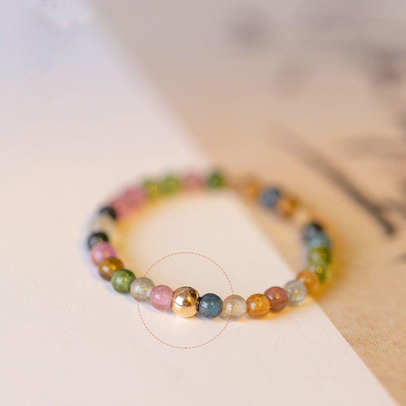 Turmalin Ring mehrfarbig Chakra Liebe Positivität Schutz Heilstein