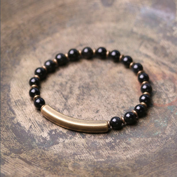 Armband Schwarzer Obsidian Kristall Paar – Stärke
