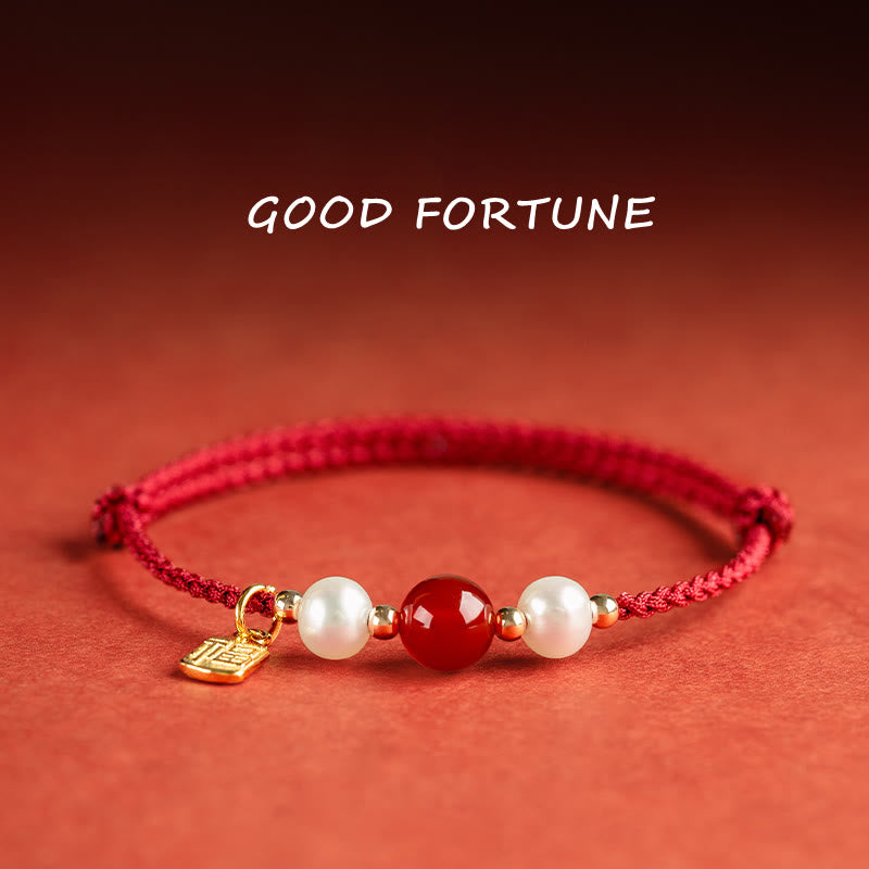 Armband 925 Silber Achat Fu-Zeichen – Glück