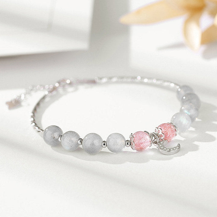 Armband Erdbeerquarz Aquamarin Pixiu – Heilung