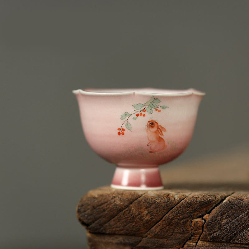 Vintage Teetasse Hase Orchidee Keramik Porzellan