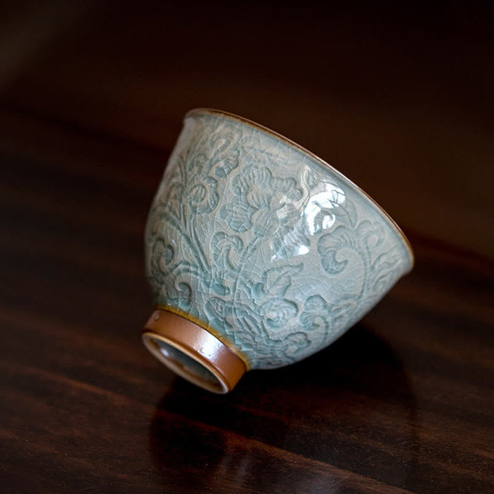 Vintage Teetasse Lotus Keramik Gaiwan