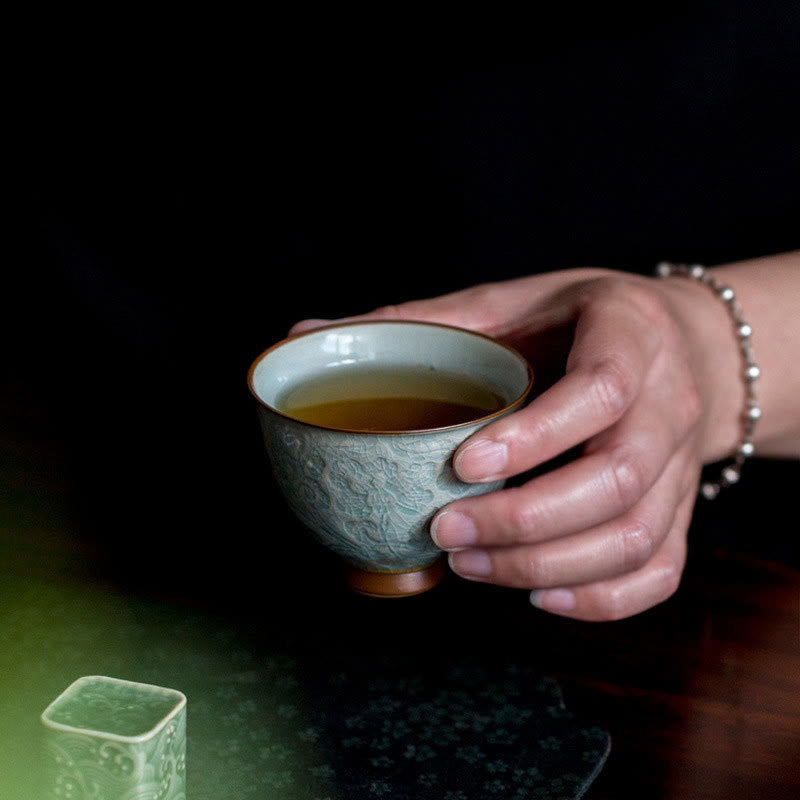 Vintage Teetasse Lotus Keramik Geschenk