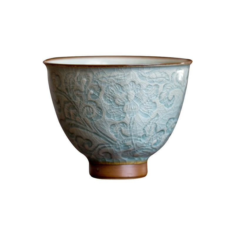 Vintage Teetasse Lotus Keramik Matcha