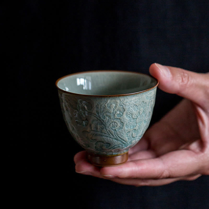 Vintage Teetasse Lotus Keramik Porzellan