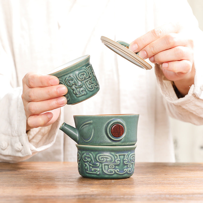Vintage Teetasse Sanxingdui Keramik Gaiwan