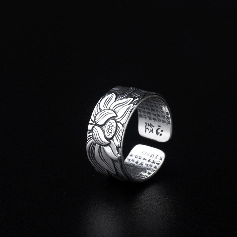Ring Kupfer Tibetischer Lotus Weisheit verstellbar offener Schmuck