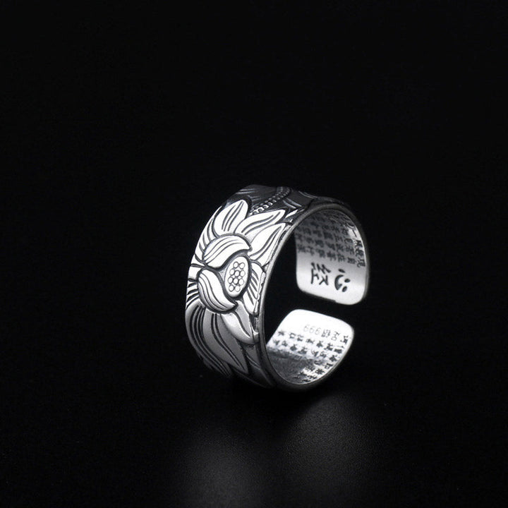 Ring Kupfer Tibetischer Lotus Weisheit verstellbar offener Schmuck