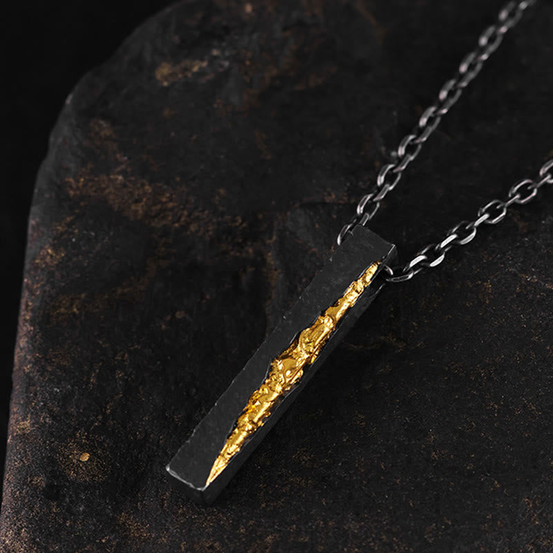 Elegante Kette Sterlingsilber – Weisheit moderner Anhänger Naturstein Harz