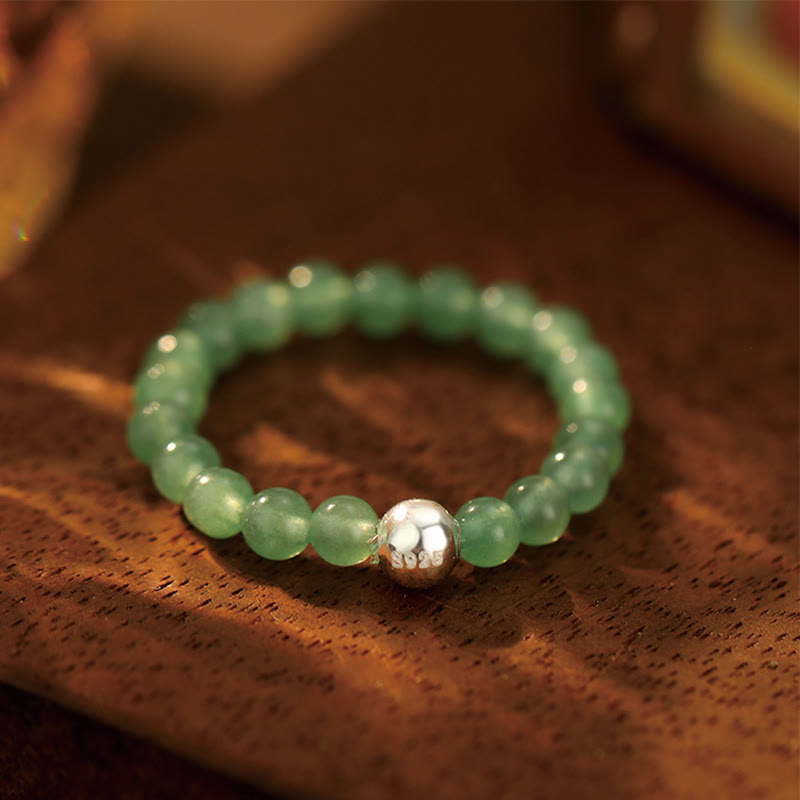 Ring 925 Silber Weiße Jade Onyx – Segen