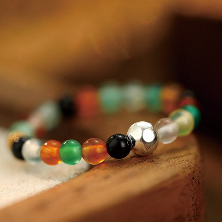 Ring 925 Silber Weiße Jade Onyx Glück Schutz Segen