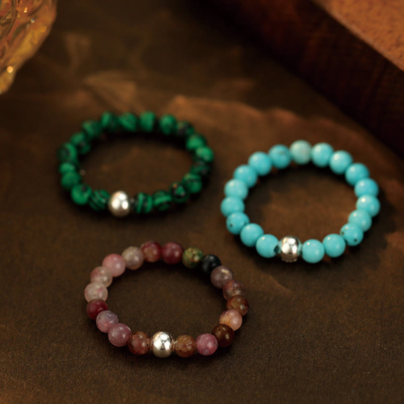 Heilstein Armbänder Ring 925 Silber Jade Onyx Segen Glück