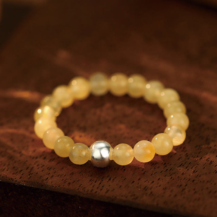 Ring 925 Silber Weiße Jade Onyx – Segen