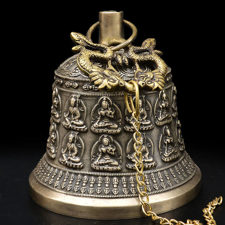 Windspiel Metall Drache Buddha Kupfer Deko