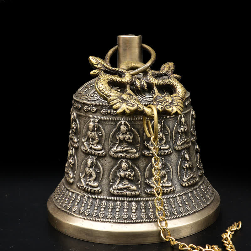 Windspiel Metall Drache Buddha Kupfer Meditation