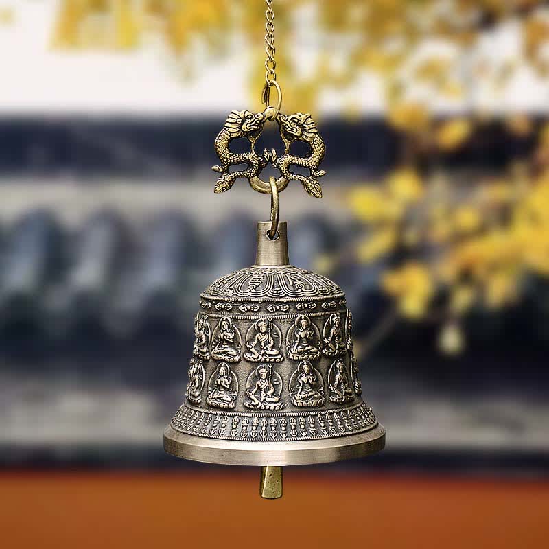 Windspiel Metall Drache Buddha Kupfer