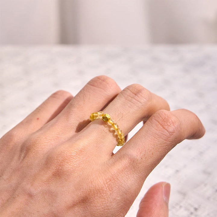 Ring Rutilquarz – Wohlstand Fengshui Schutz getragen Hand elegant