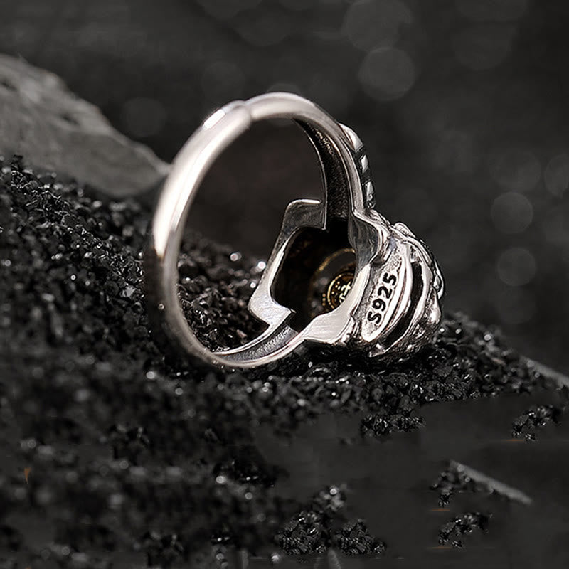 Pixiu Ring 925 Silber mit Kupfermünze Wohlstand Glück Fengshui