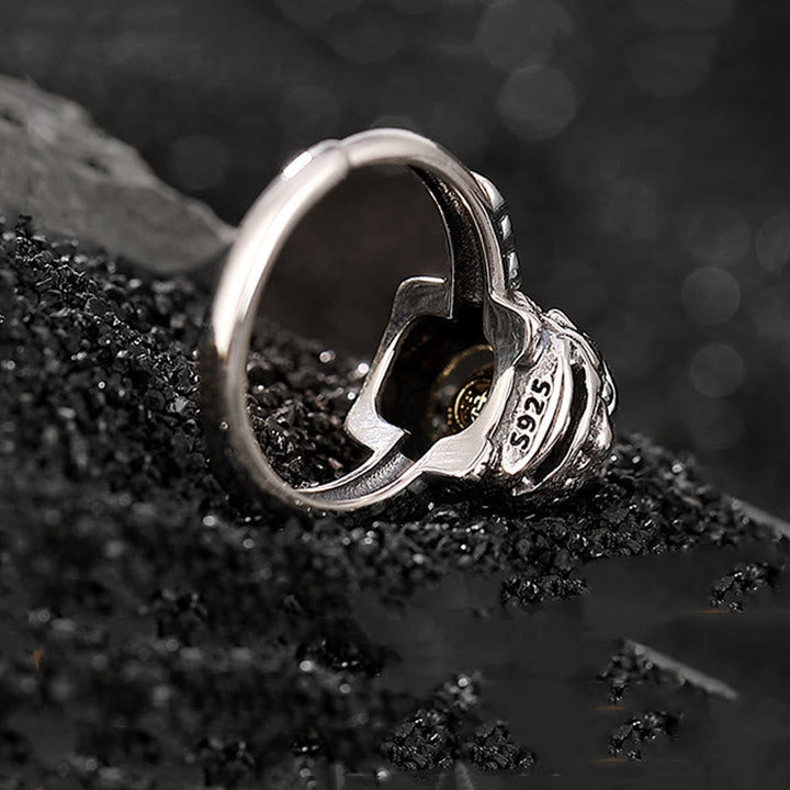 Pixiu Ring 925 Silber mit Kupfermünze Wohlstand Glück Fengshui