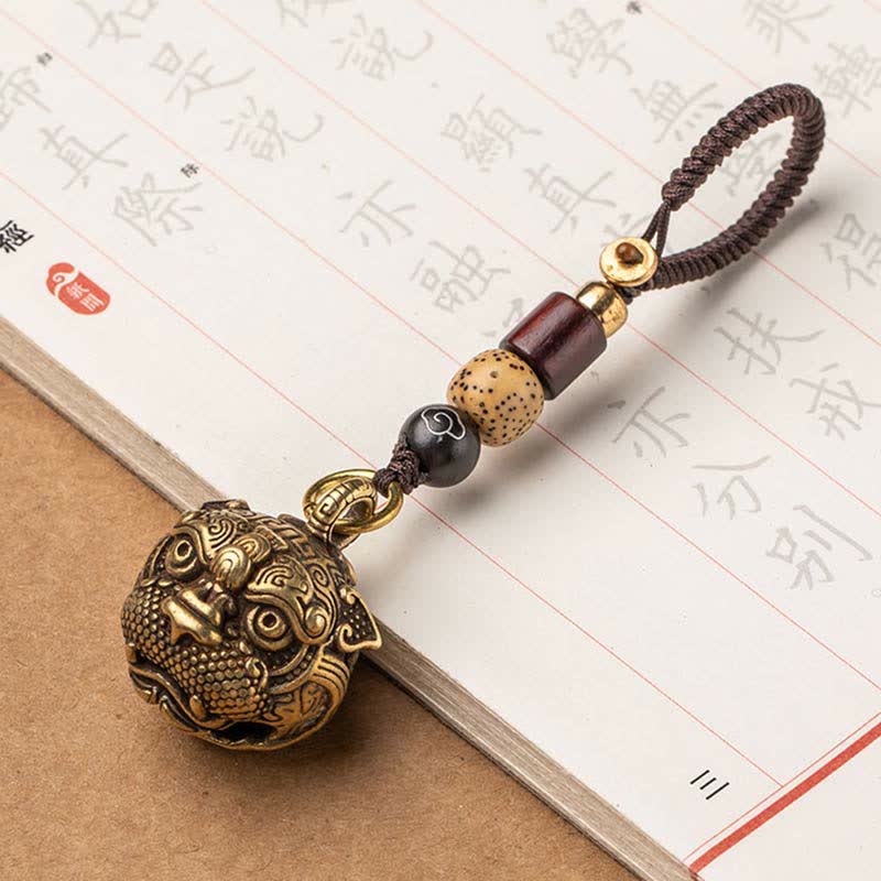 Pixiu Schlüsselanhänger Kupfer Feng Shui Glücksbringer Wohlstand spirituell