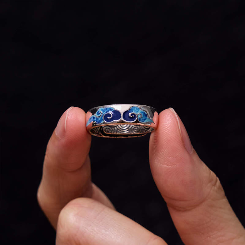 Ring Kupfer blaue Glückswolken Wohlstand Fengshui Schutz Glücksring