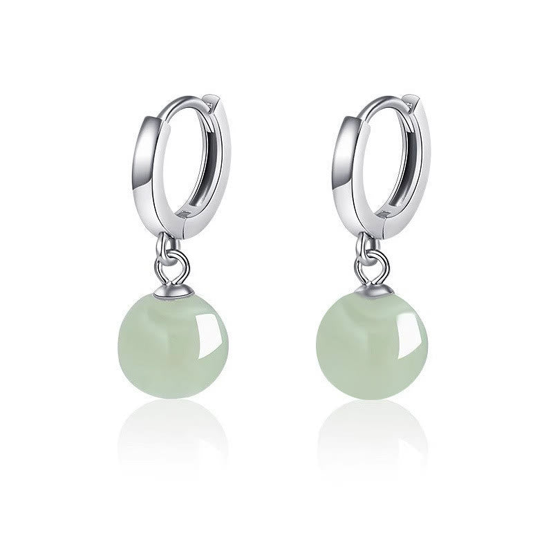 Jade Ohrringe Silber Wohlstand Boho Schmuck spirituell Ohrhänger grün