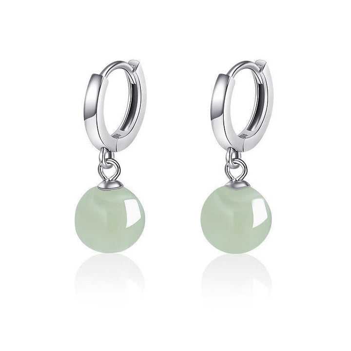 Jade Ohrringe Silber Wohlstand Boho Schmuck spirituell Ohrhänger grün