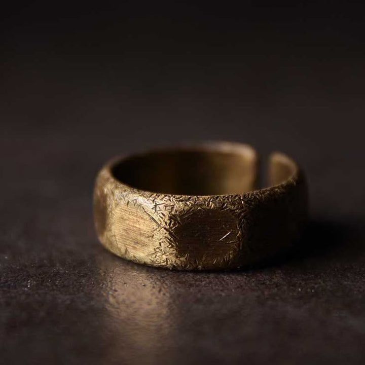 Kupfer Ring Tibetisch texturiert Wohlstand Schutz Feng Shui Energie