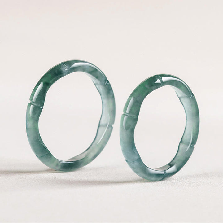 Jade Bambus Ring Wohlstand Fülle Fengshui Glück Schutz