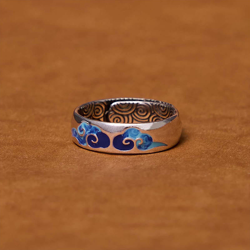 Ring aus Kupfer Blaue Glückswolken Wohlstand Fengshui Design