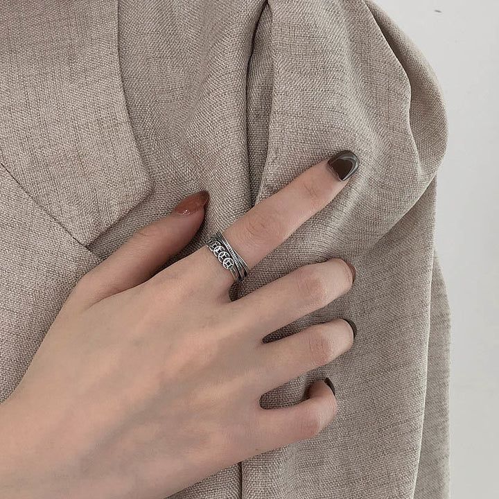 Ring 925 Silber Kupfermünzen Wohlstand Segen Schutz eleganter Fingerring