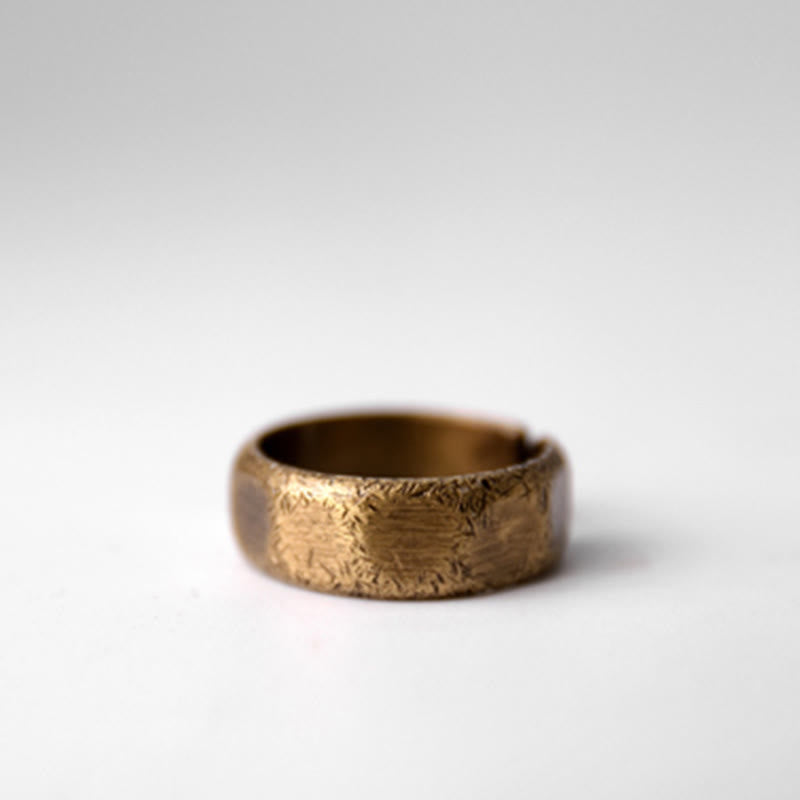 Kupfer Ring Tibetisch strukturiert Wohlstand Fengshui Glück Amulett