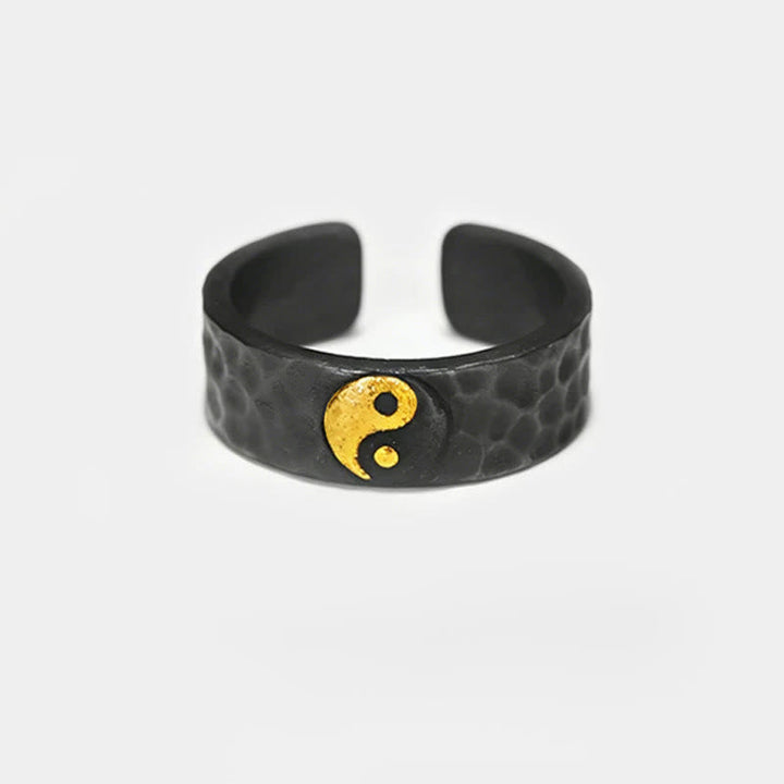Ring 925 Silber Gold Yin Yang – Balance elegant Feng Shui Schmuck